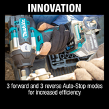 Makita XWT18Z 18V LXT® Lithium‑Ion Brushless Cordless 4‑Speed Mid‑Torque 1/2" Sq. Drive Impact Wrench w/ Detent Anvil, Tool Only