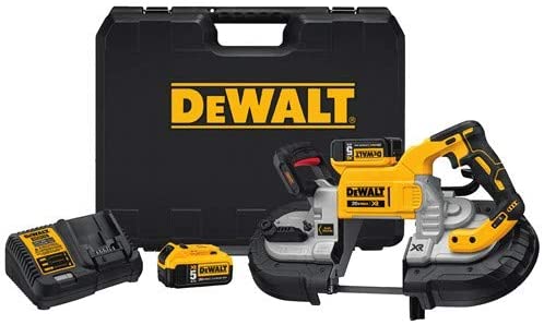 DeWalt DCS376P2 20V MAX Lithium-Ion Cordless 5 in. Capacity Bandsaw with 2 Batteries 5.0 Ah Charger and Case