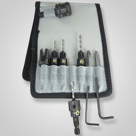 Snappy Tools 48010 Deluxe Countersink Set in Belt Clip Pouch