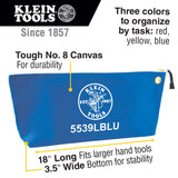 KLEIN 5539LCPAK Zipper Bags, Large Canvas Tool Pouches, Assorted Colors, 3-Pack