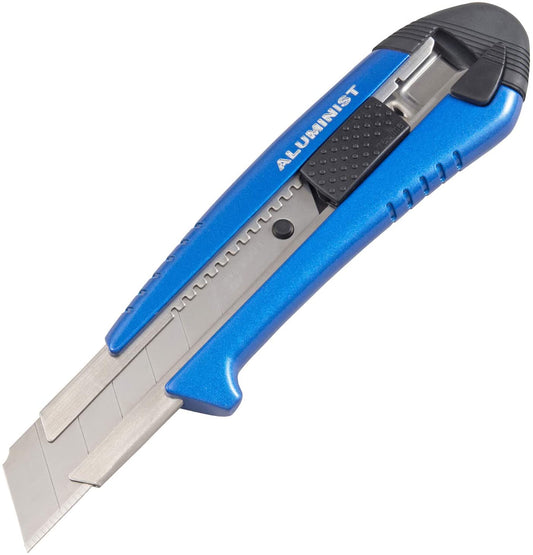 TAJIMA AC-700B Rock Hard Aluminist® Utility Knife  - 1" 7-Point Rock Hard Magazine Snap Blade Box Cutter w/ Auto Lock & 3 Rock Hard Blades