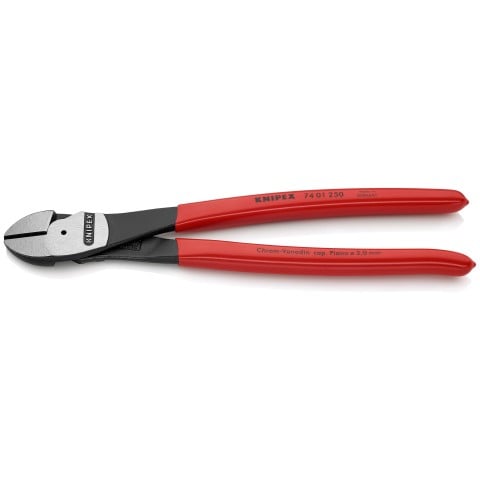 KNIPEX 74 01 250 Heavy Duty Forged Steel 10 in High Leverage Diagonal Cutters with 64 HRC Cutting Edge