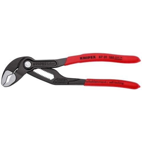 KNIPEX 87 01 180 Heavy Duty Forged Steel 7 in Cobra Pliers with 61 HRC Teeth