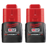 Milwaukee 48-11-2411 M12 REDLITHIUM 1.5Ah Compact Battery Pack (2 Piece)