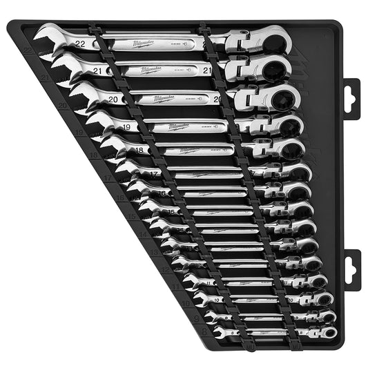 Milwaukee 48-22-9513 15pc Metric Flex Head Ratcheting Combination Wrench Set