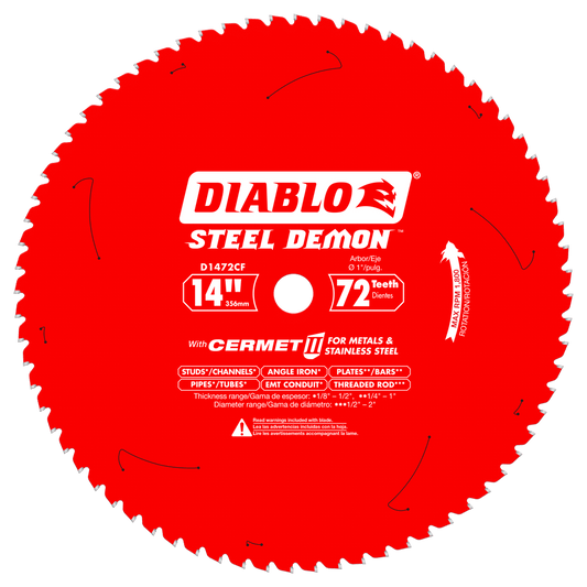 Diablo D1472CF 14 in. x 72 Tooth Cermet II Saw Blade for Metals and Stainless Steel