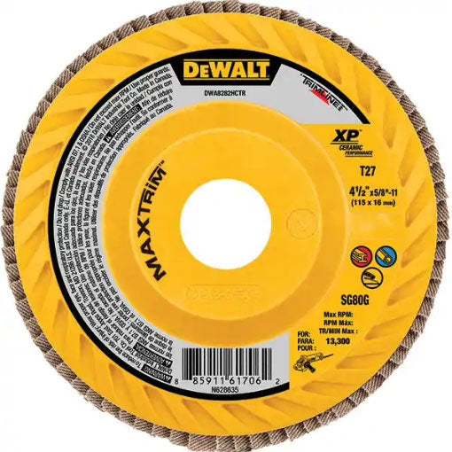 DeWalt DWA8280CTR 4-1/2" Steel Trimmable Flap Disc Sr40 T27
