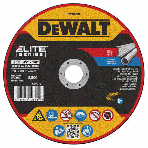 DEWALT DWA8954F 7 X .045 X 7/8 XP T1 Cut-Off Wheel