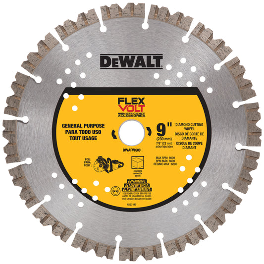 DeWalt DWAFV8900 9" Flexvolt Diamond Cutting Wheel