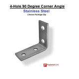 4653S1 P1325 Stainless Steel 4 Hole 90° Corner Angle 4 Unistrut Channel