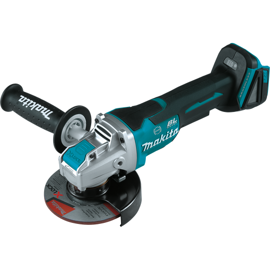 Makita XAG26Z 18V LXT® Lithium‑Ion Brushless Cordless 4‑1/2” / 5" Paddle Switch X‑LOCK Angle Grinder, with AFT®, Tool Only