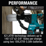 Makita XRH10PTW 36V (18V X2) LXT® Brushless 1‑1/8" AVT® Rotary Hammer Kit, SDS‑PLUS, w/ HEPA Dust Extractor, AFT®, AWS® Capable (5.0Ah)