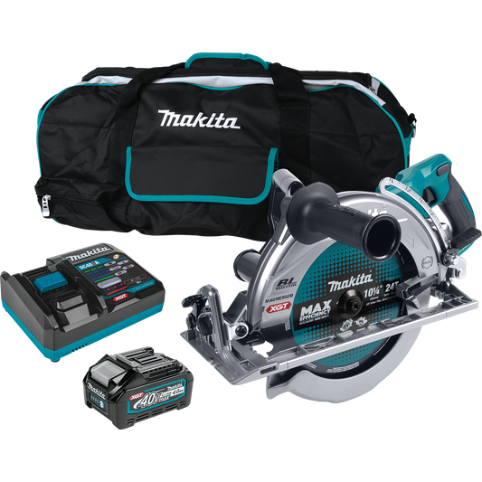 Makita GSR02M1 40V max XGT® Brushless Cordless Rear Handle 10‑1/4" Circular Saw Kit, AWS® Capable, 4.0Ah