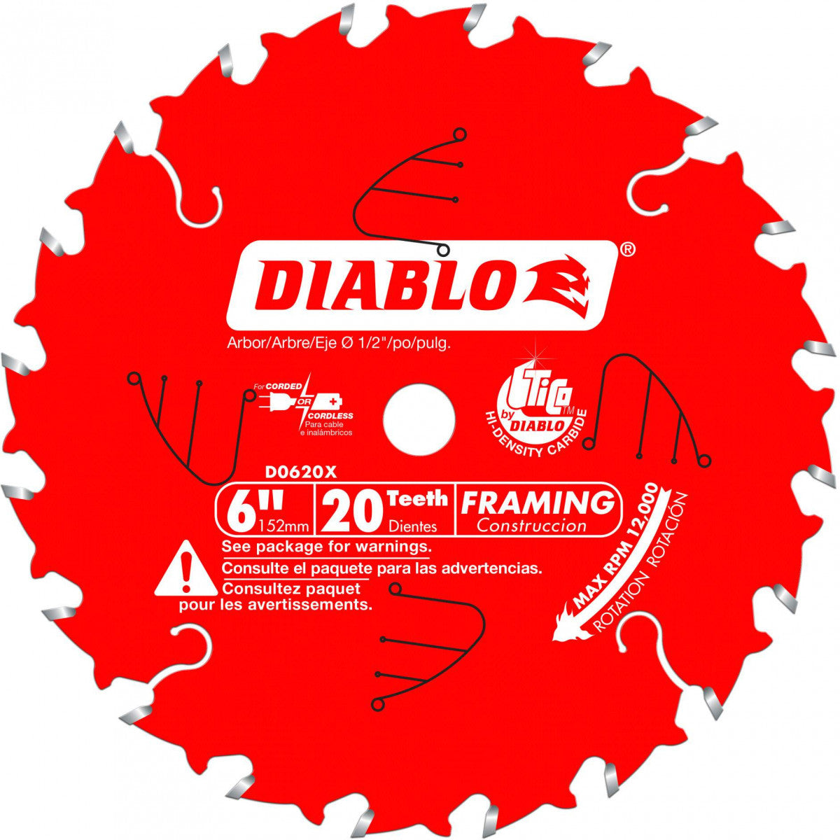 Diablo D0620X 6 In. X 20 Tooth Saw Boss Framing Blade