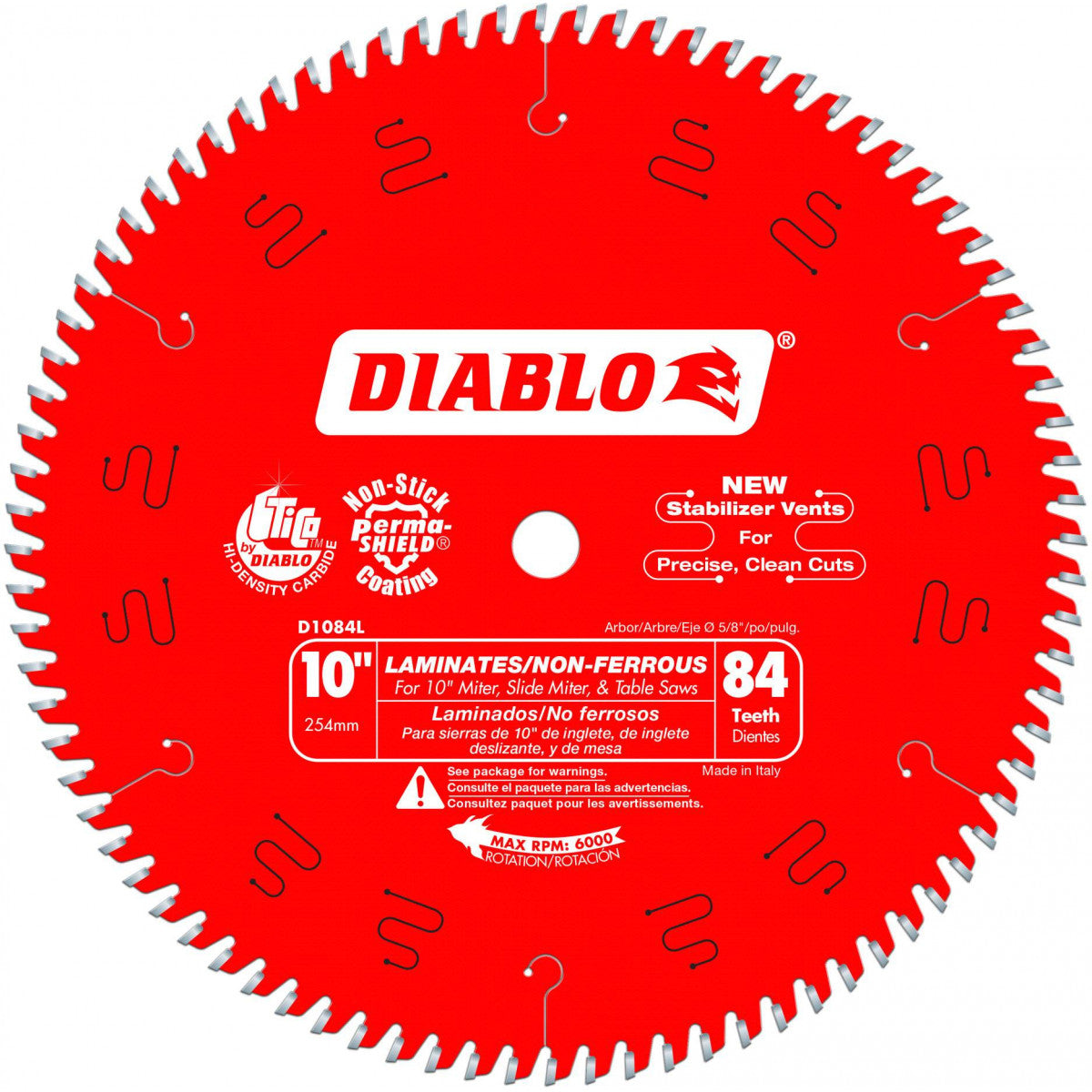 Diablo D1084L 10" X 84 Tooth Carbide Circular Saw Blade