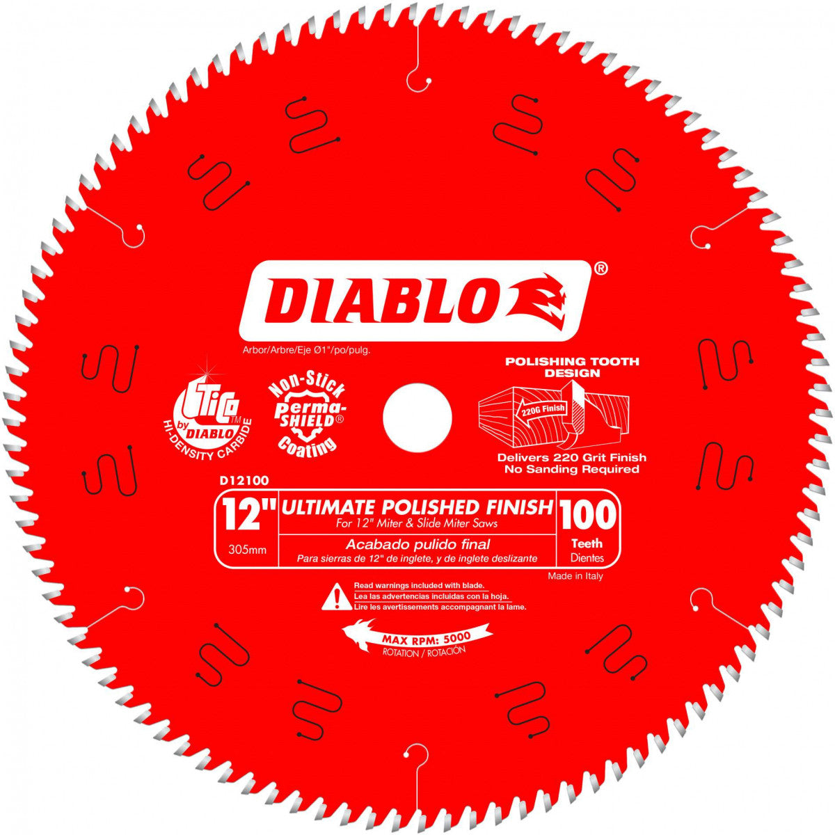 Diablo D12100X 12" X 100 Tooth Ultimate Flawless Finish Circular Saw Blade