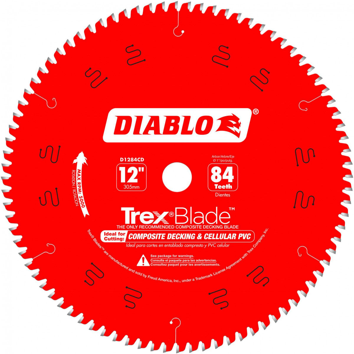 Diablo D1284CD Trex 12" X 84 Tooth Composite Decking Miter Saw Blade
