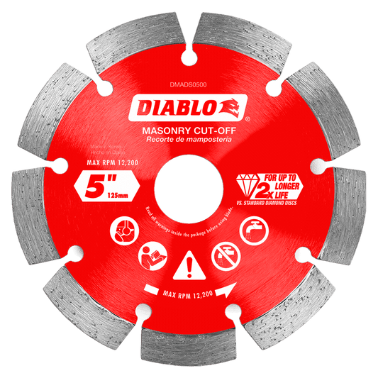 Diablo DMADS0500 5 in. Diamond Segmented
Cut-Off Discs for Masonry