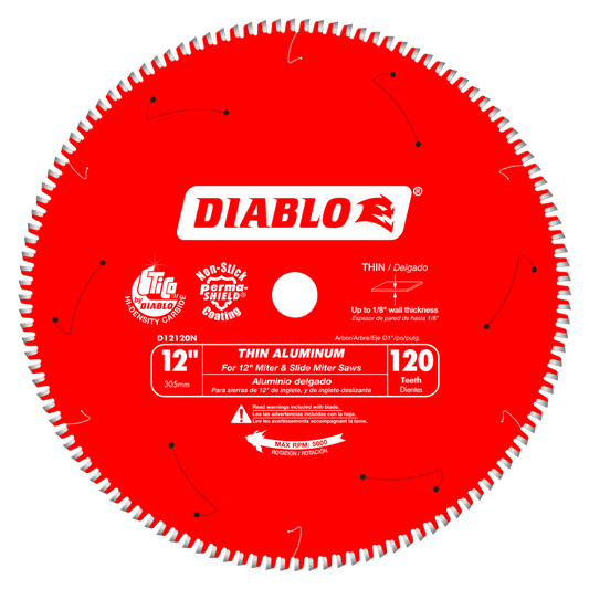 Diablo D12120N 12 in. x 120 Tooth
Thin Aluminum Cutting
 Saw Blade