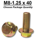 M8-1.25 x 40mm Grade 10.9 Hex Metric Flange Bolts Yellow Zinc Hardened