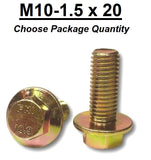 M10-1.5 x 20mm Grade 10.9 Hex Metric Flange Bolts Yellow Zinc Hardened
