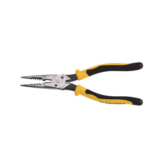 Klein J206-8C Pliers, All-Purpose Needle Nose, Spring Loaded, Cuts, Strips, 8.5-Inch