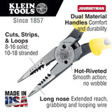 Klein J206-8C Pliers, All-Purpose Needle Nose, Spring Loaded, Cuts, Strips, 8.5-Inch