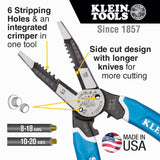 KLEIN K12065CR Klein-Kurve® Heavy-Duty Wire Stripper / Cutter / Crimper Multi Tool, 8-20 AWG