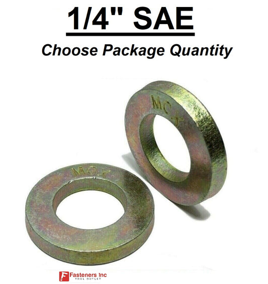 1/4" Extra Thick Flat Washers SAE Grade 8 Hardened Washer MCX Mil-Carb