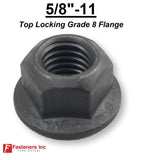 5/8"-11 Locking Flange Nut Grade 8 Phos & Oil Black Grade G