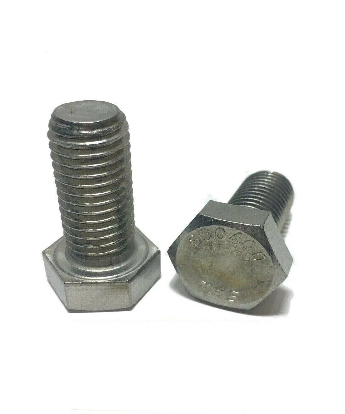 3/8"-16 x 1 1/4" Stainless Steel Hex Cap Screw / Tap Bolt 18-8 / 304