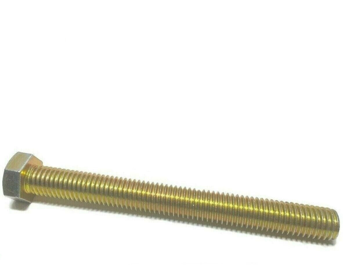 1/2"-13 x 8" (FT) Hex Bolt Yellow Zinc Plated Grade 8 Cap Screw Coarse Thread