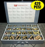 429 Piece Grade 10.9 Metric Flange Bolt & Flange Nut Assortment Kit Yellow Zinc - Gray Box