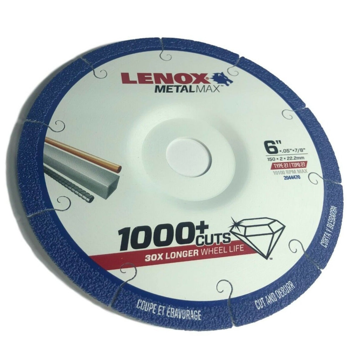 Lenox 6" 2044470 MetalMax Diamond Wheel TYPE 27 Depressed Center