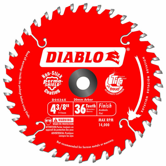 Diablo D0436X 4-3/8-Inch 36-TPI Portable Carbide Cordless Trimming Saw Blade