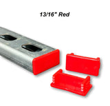 PVC Style Plastic RED End Caps Unistrut Channel 13/16'' D Shallow #EC-1R
