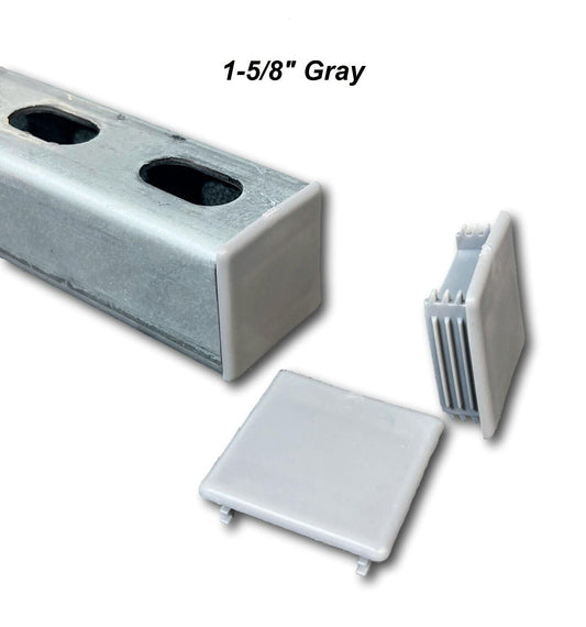 PVC Style Plastic GREY End Caps Unistrut Channel 1-5/8'' X 1-5/8'' #EC-2G
