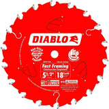 Diablo D0518X 5-1/2" x 18 Tooth Diablo Fast Framing ATB Blade New