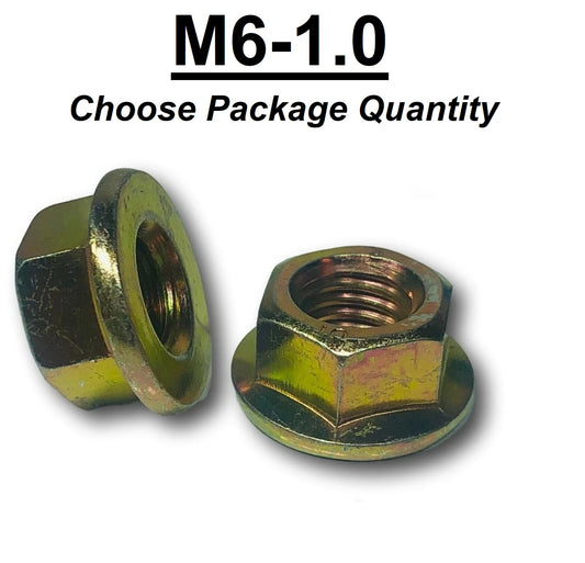 M6-1.0 Metric Hex Flange Nuts Class 10 (Grade 8) Zinc Yellow