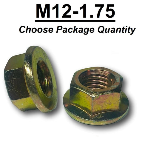 M12-1.75 Metric Hex Flange Nuts Class 10 (Grade 8) Zinc Yellow