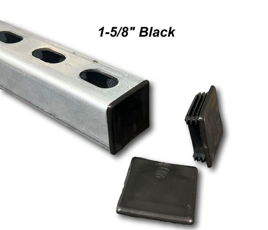 PVC Style Plastic BLACK End Caps Unistrut Channel 1-5/8'' X 1-5/8'' #EC-2B