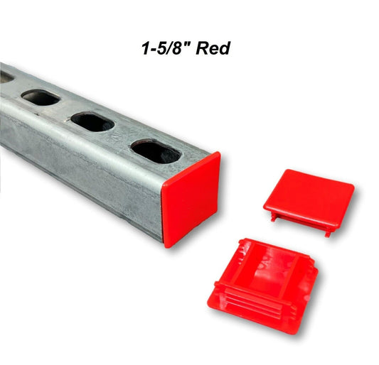 PVC Style Plastic RED End Caps Unistrut Channel 1-5/8'' X 1-5/8'' #EC-2R