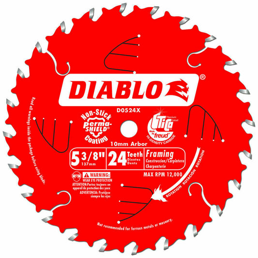 Diablo D0524X 5-3/8-Inch 24-TPI Portable Carbide Framing Trimming Saw Blade