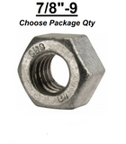7/8"-9 2H Structural Finished Hex Nuts for A325 Bolts Galvanized
