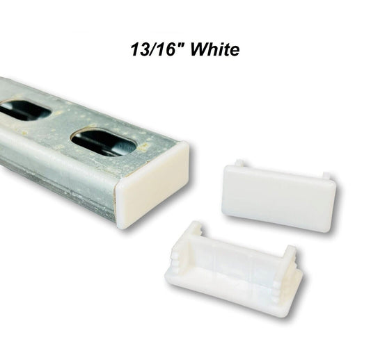 PVC Style Plastic WHITE End Caps Unistrut Channel 13/16'' D Shallow #EC-1W