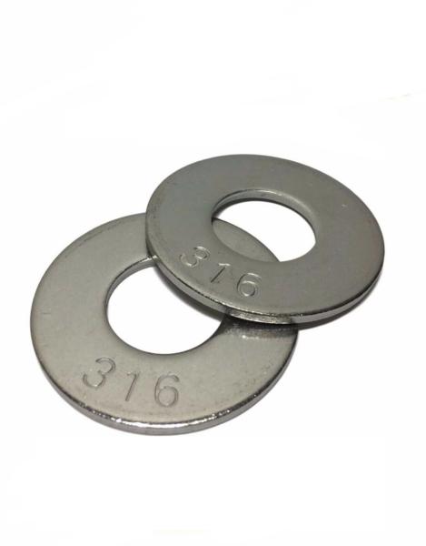 (Qty 100) 3/8" Grade 316 Stainless Steel Flat Washer GRADE 316
