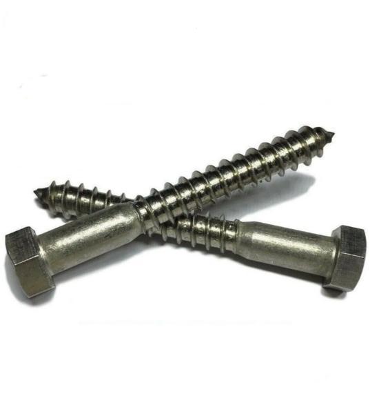 5/16" x 1" Lag Screws Hex Head StaInless Steel 18-8 / 304