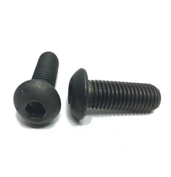 8-32 x 3/8" Button Head Cap Screw Black Oxide Thread Socket