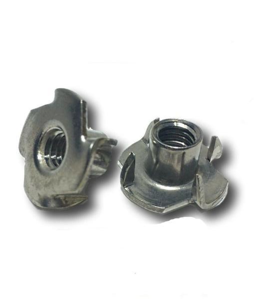 5/16"-18 x 3/8" Barrel StaInless Steel T-Nut Tee Nut 4 Prong