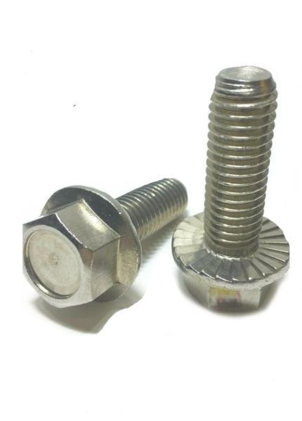 3/8"-16 x 1/2" StaInless Steel Hex Cap Serrated Flange Bolt FT UNC